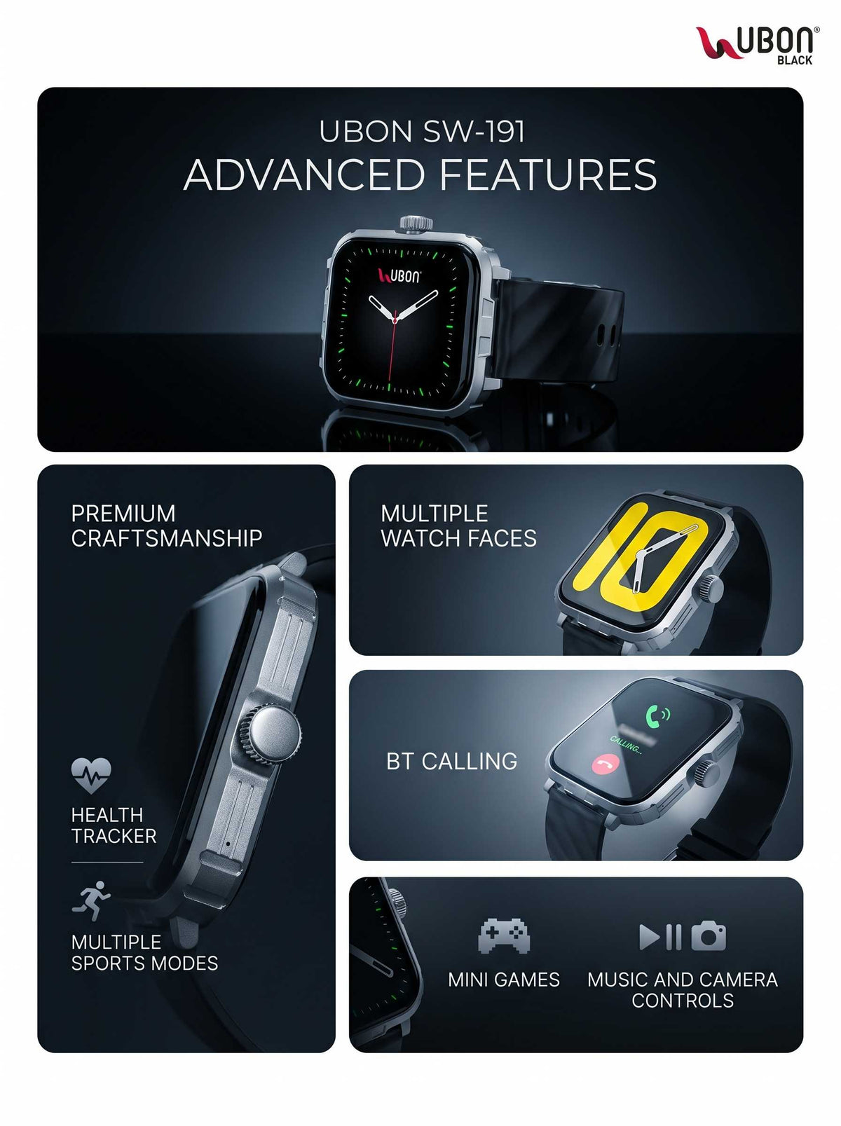 UBON SW-191 Active Series Smart Watch for Ultimate Performance