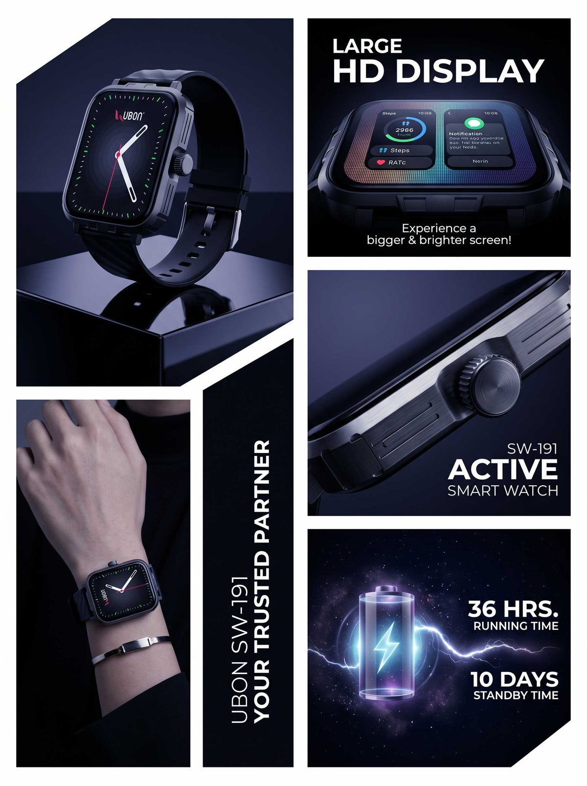 UBON SW-191 Active Series Smart Watch for Ultimate Performance
