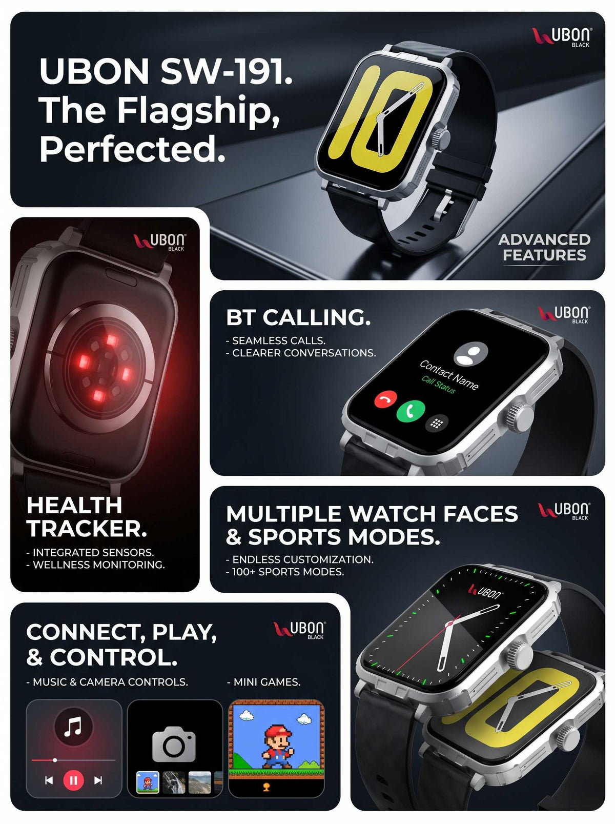 UBON SW-191 Active Series Smart Watch for Ultimate Performance