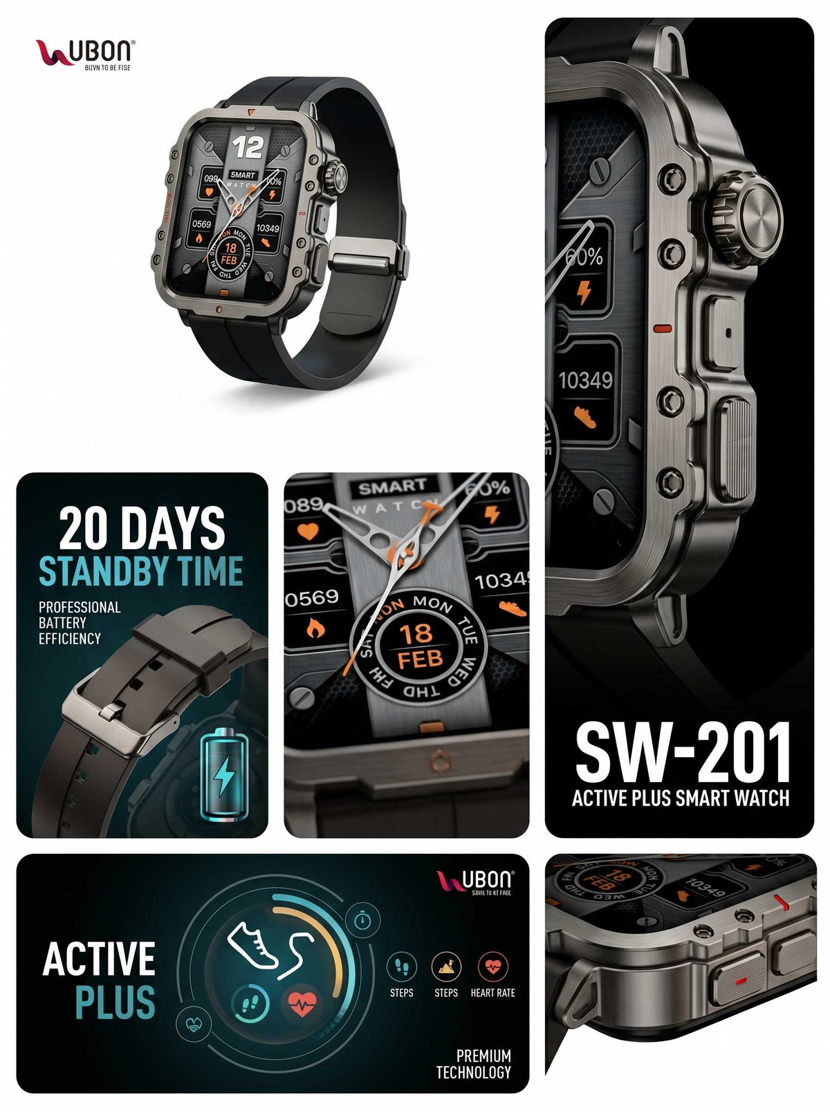 UBON SW-201 Active Plus Smart Watch