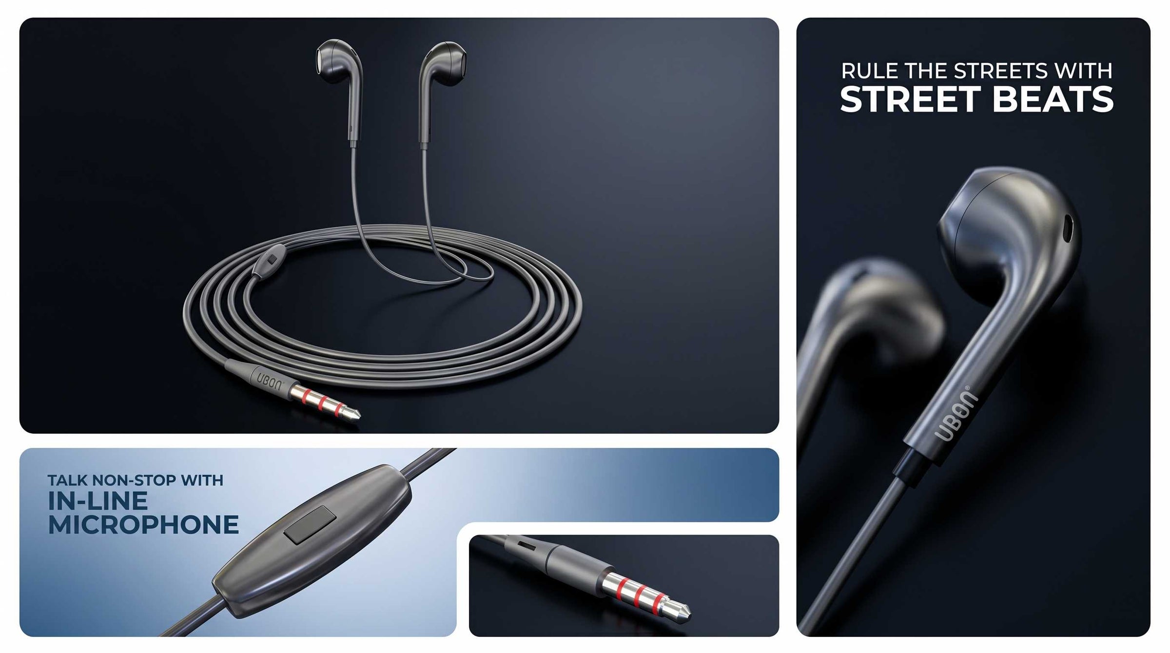 UBON UB-780 Champ Earphones – Street Beats Series with Hi-Fi Stereo Sound & Explosive Bass