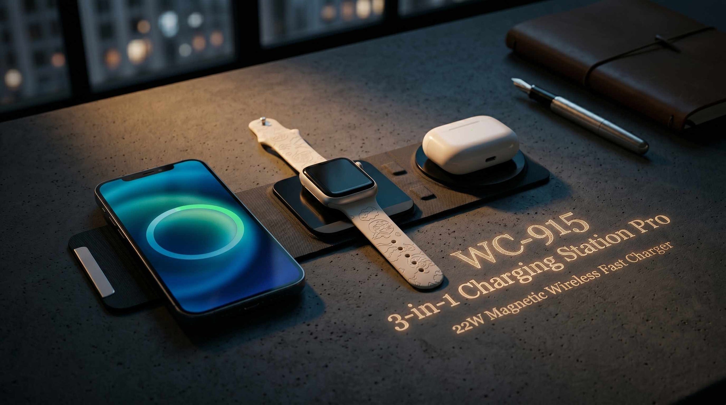 WC-915 3-in-1 Charging Station Pro | 22W Magnetic Wireless Fast Charger