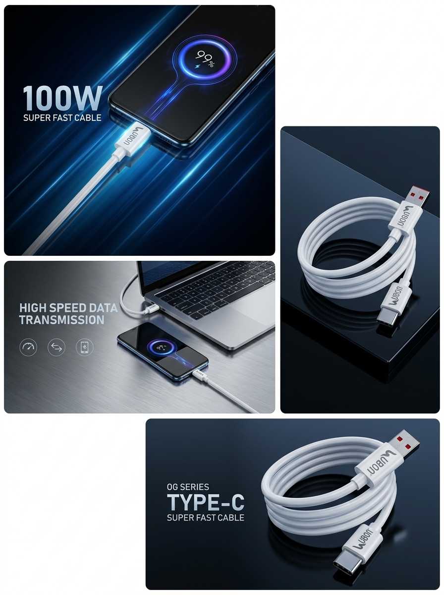 UBON OG Series WR-329 USB To Type-C 100W Cable