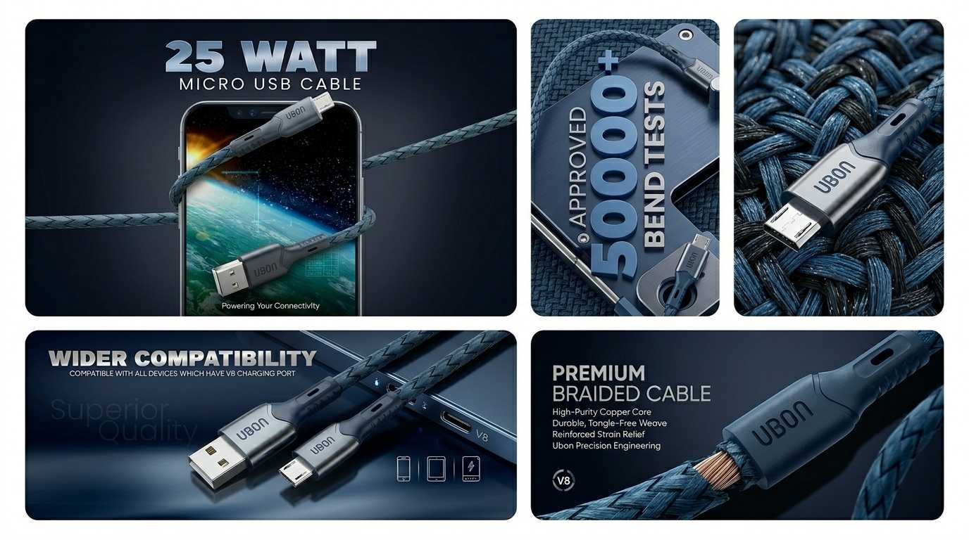 UBON Power Master WR-401 Micro USB Cable