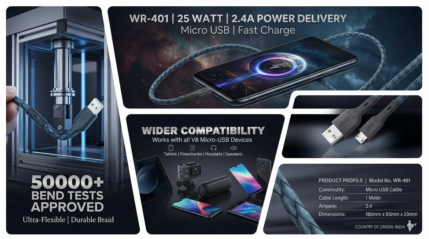 UBON Power Master WR-401 Micro USB Cable