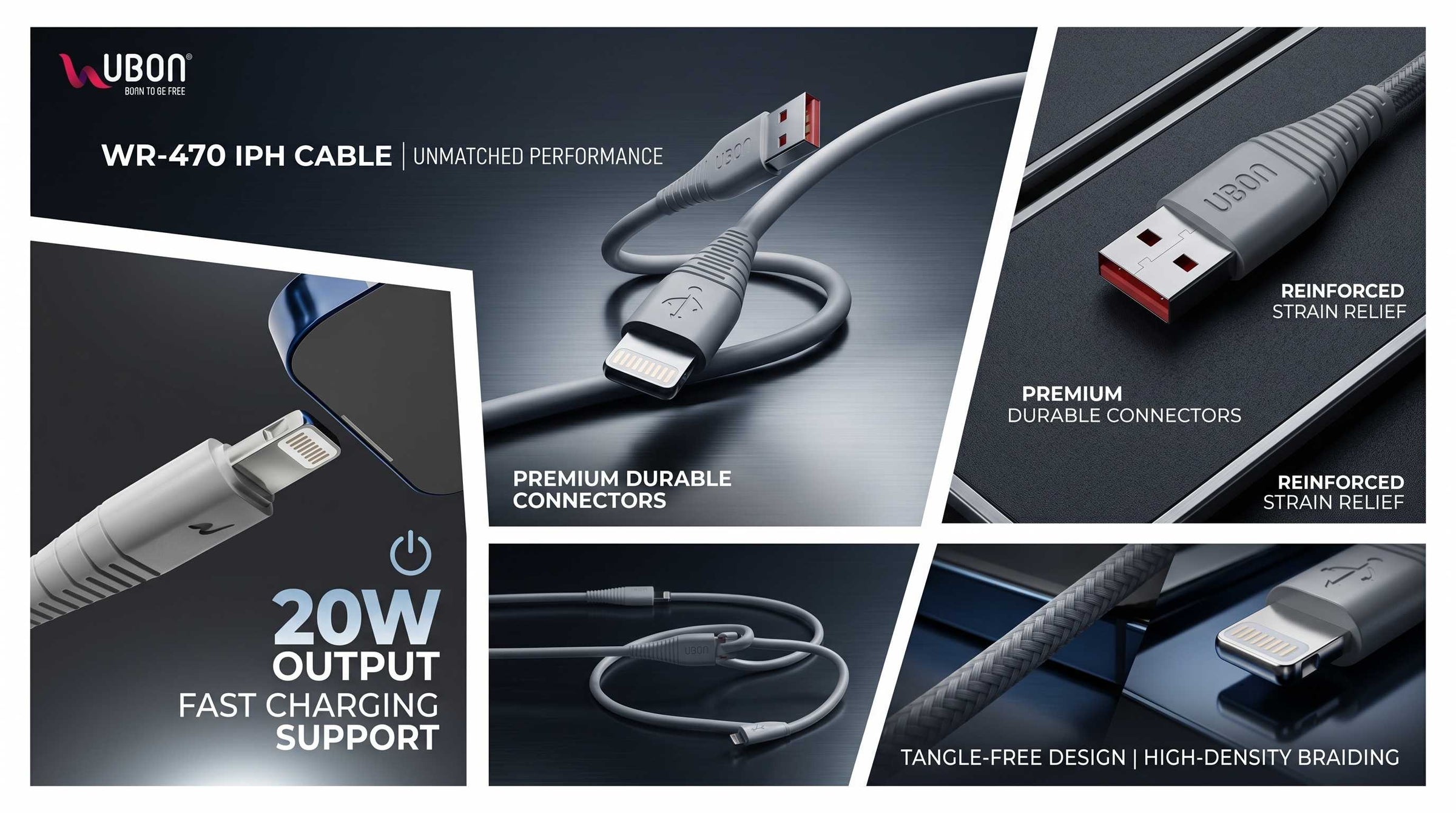 UBON WR-470 Deluxe Cable: The Best Quality Data Cable with iPh charging