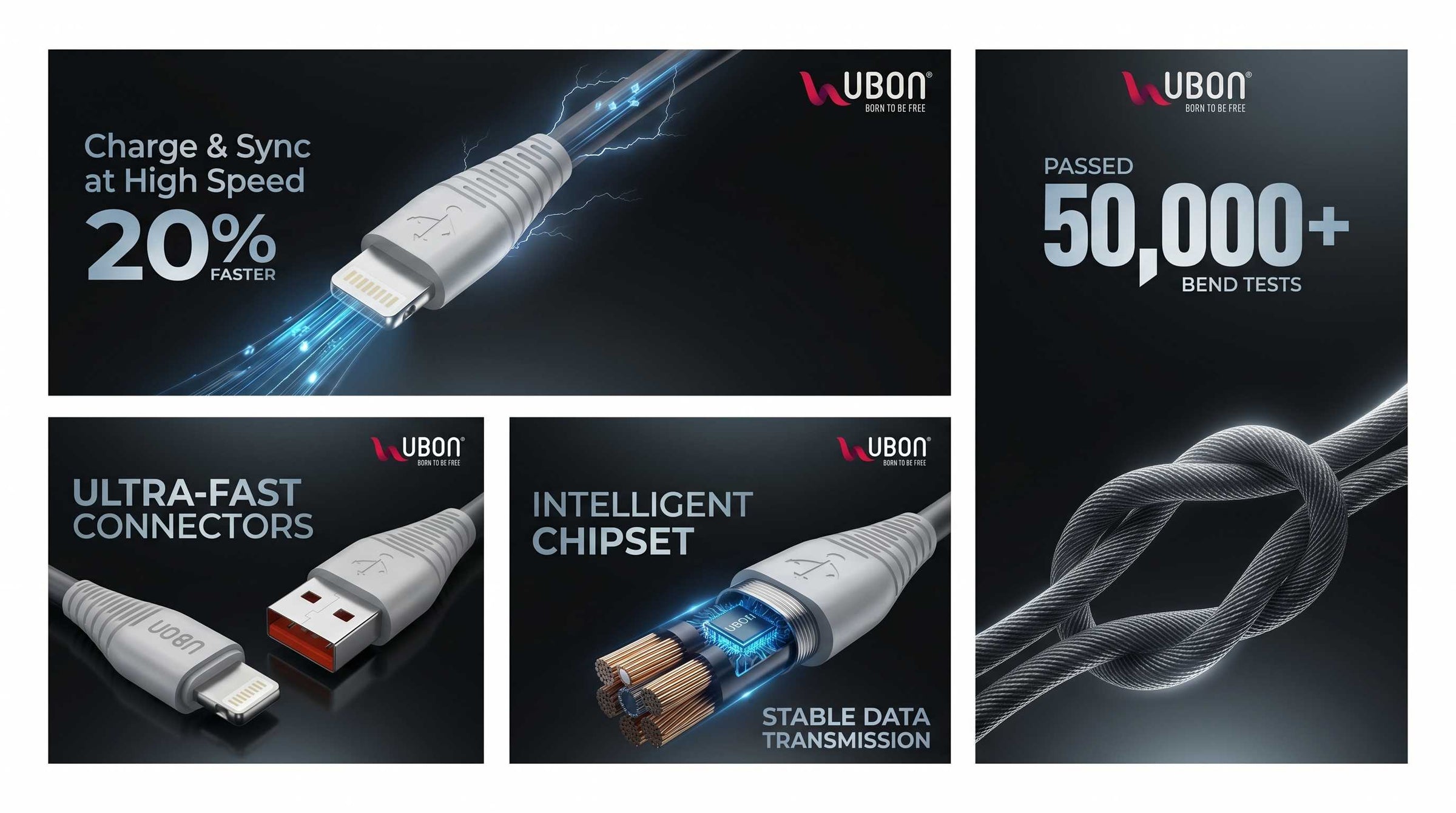 UBON WR-470 Deluxe Cable: The Best Quality Data Cable with iPh charging