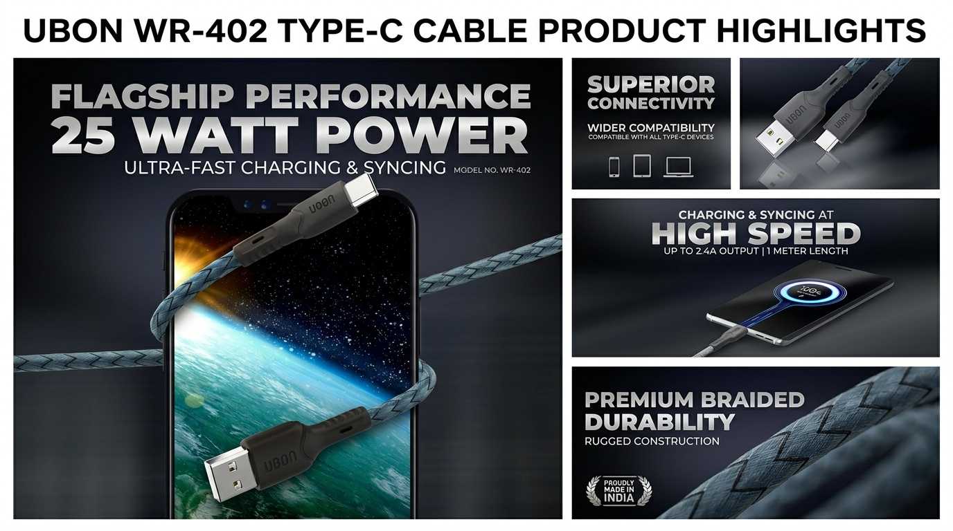 UBON Power Master WR-402 Type-C Cable