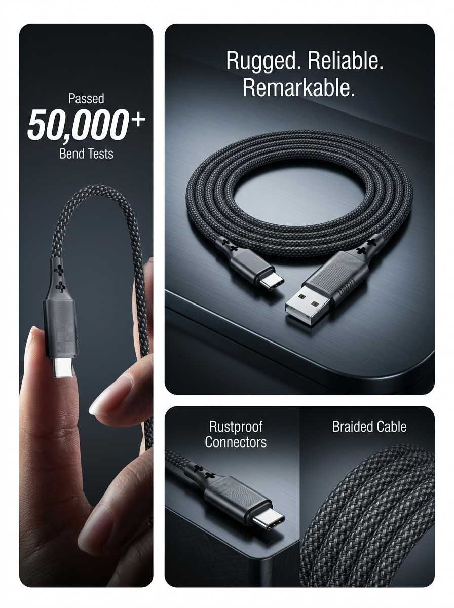 UBON WR-408: The Ultimate Type-C Braided Cable for Speed, Durability, and Convenience