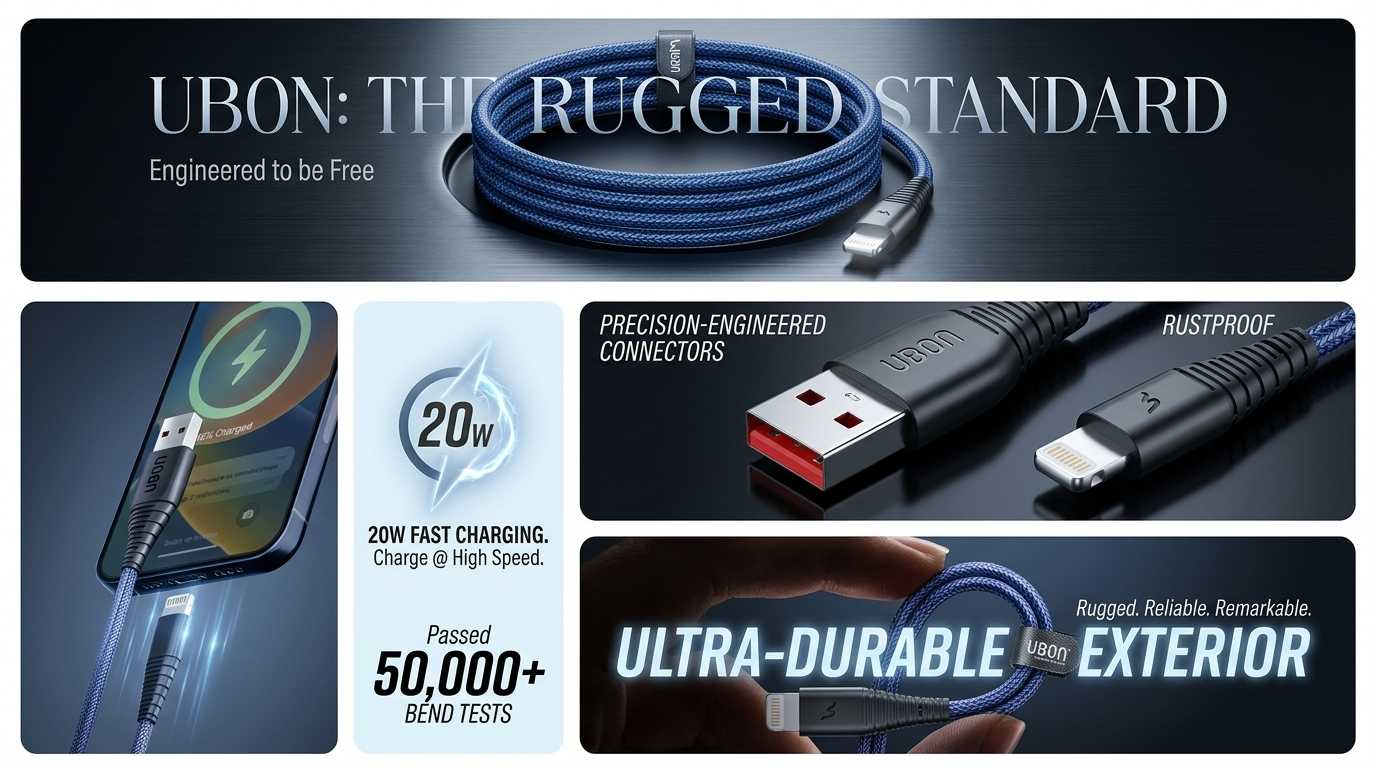 UBON WR-470 Deluxe Cable: The Best Quality Data Cable with iPh charging