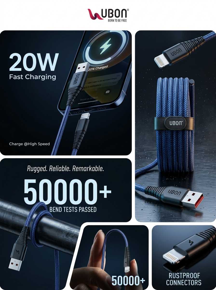 UBON WR-470 Deluxe Cable: The Best Quality Data Cable with iPh charging