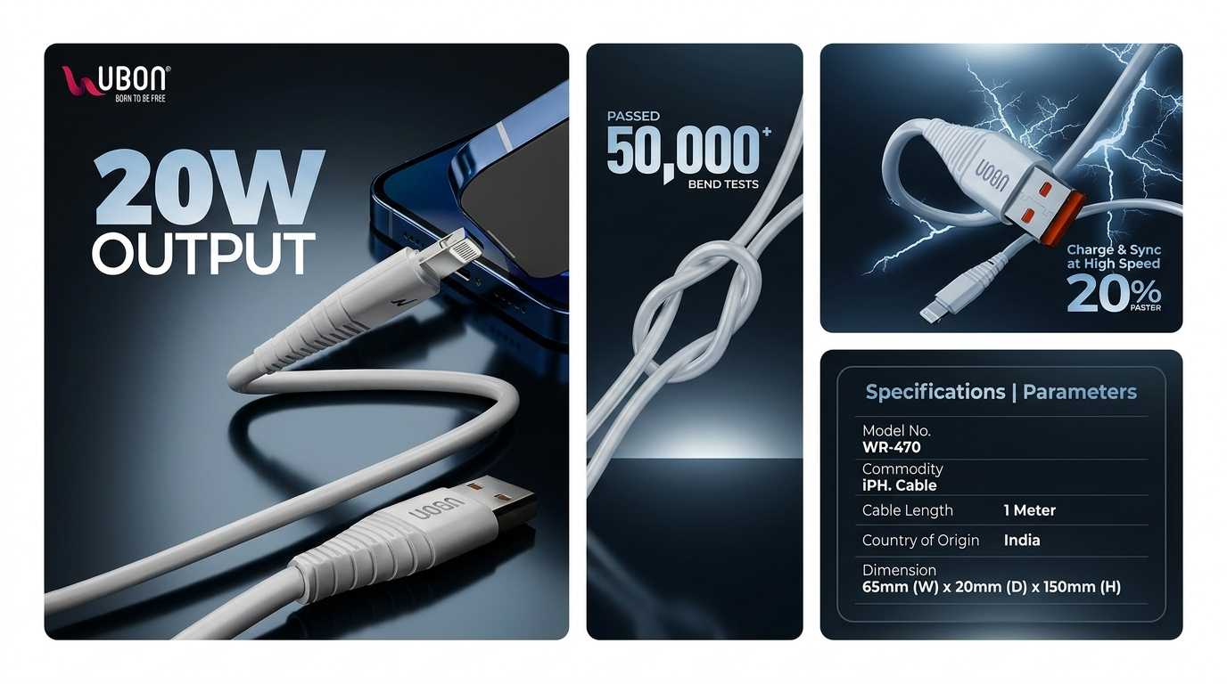 WR-470 iPH Cable Bullet series 2024 Edition: Fast, Durable, and Tangle-Free Charging Solution for All Devices