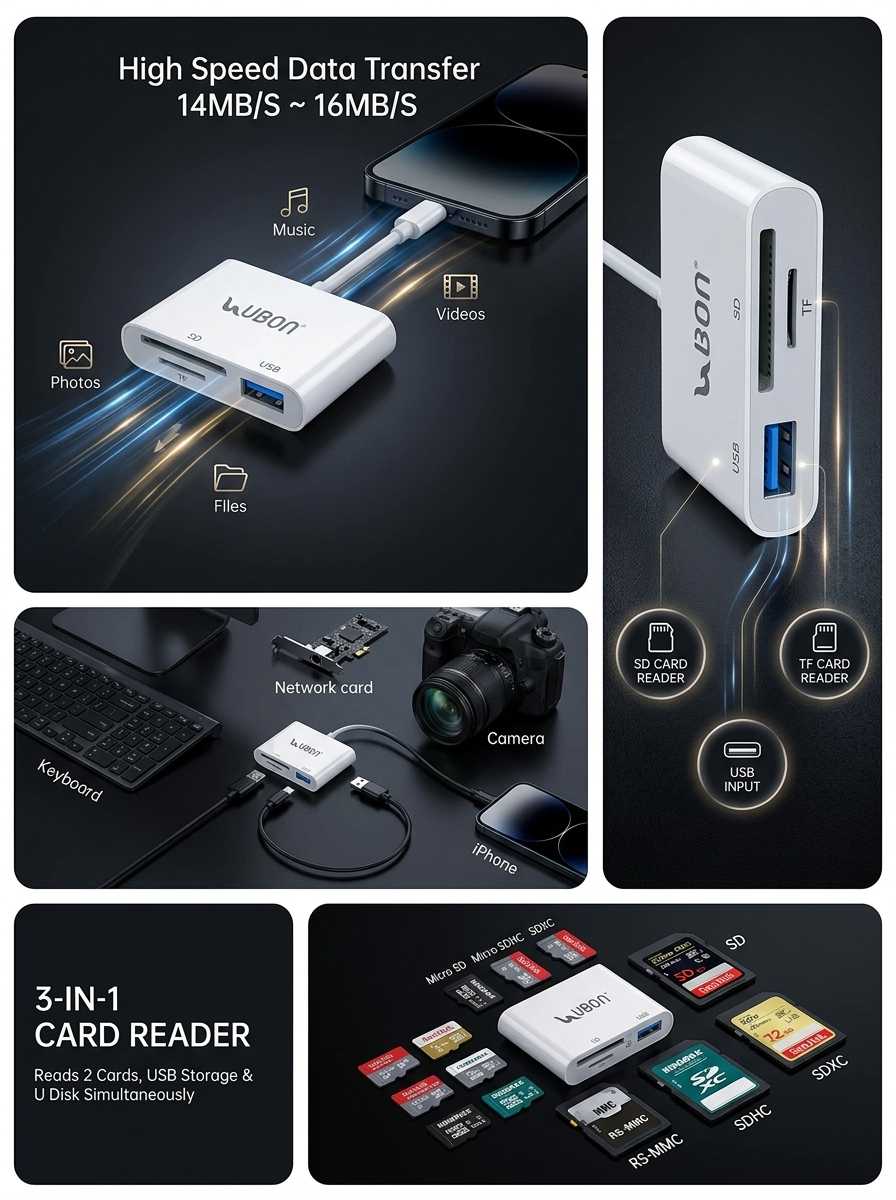 Ubon Fusion WR-496 iPhone OTG Connector